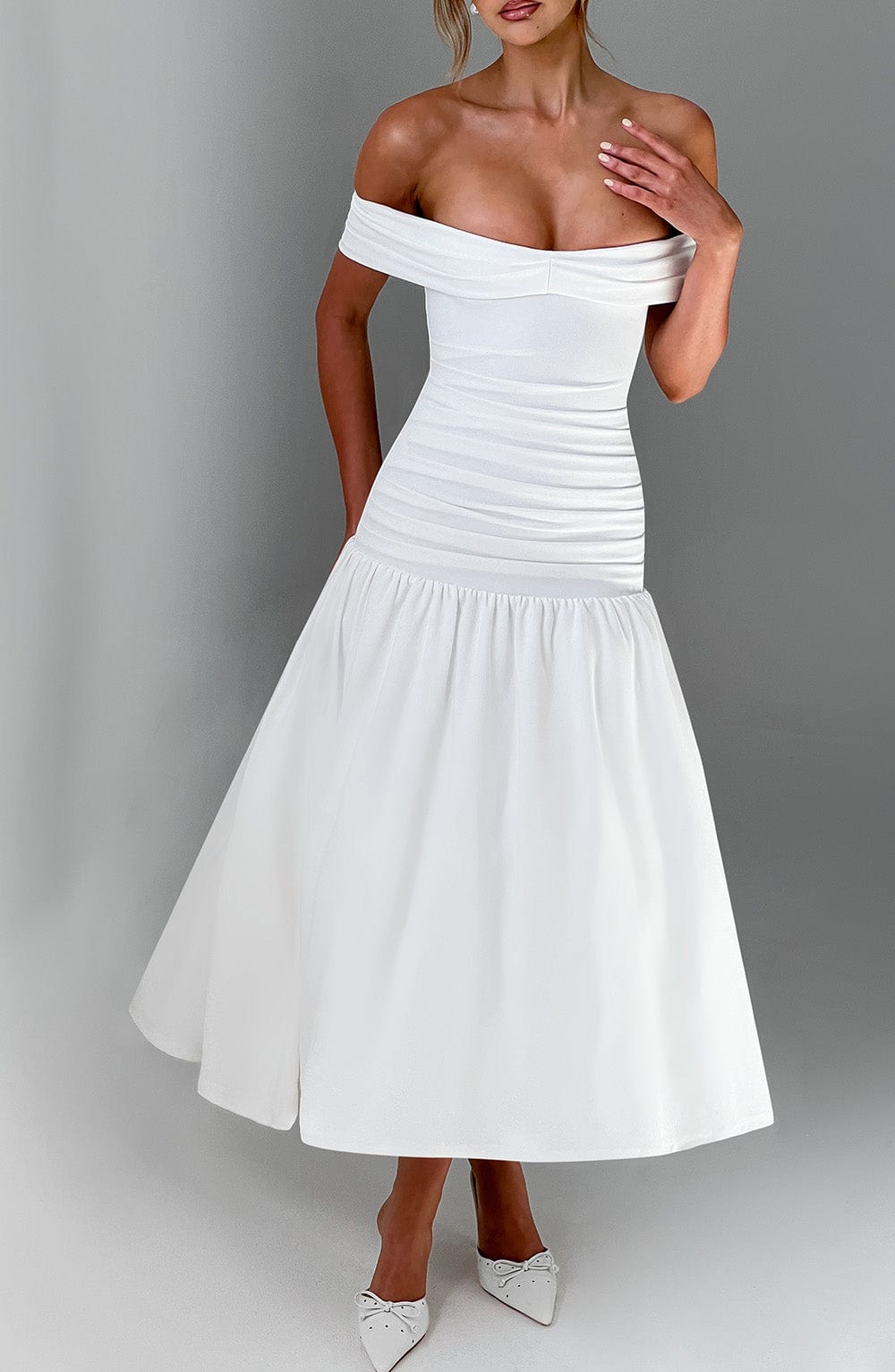 Yarari Midaxi Dress in Ivory by Clandour, product photo 2
