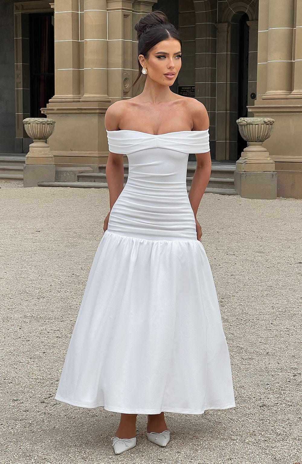 Yarari Midaxi Dress in Ivory by Clandour, product photo 4