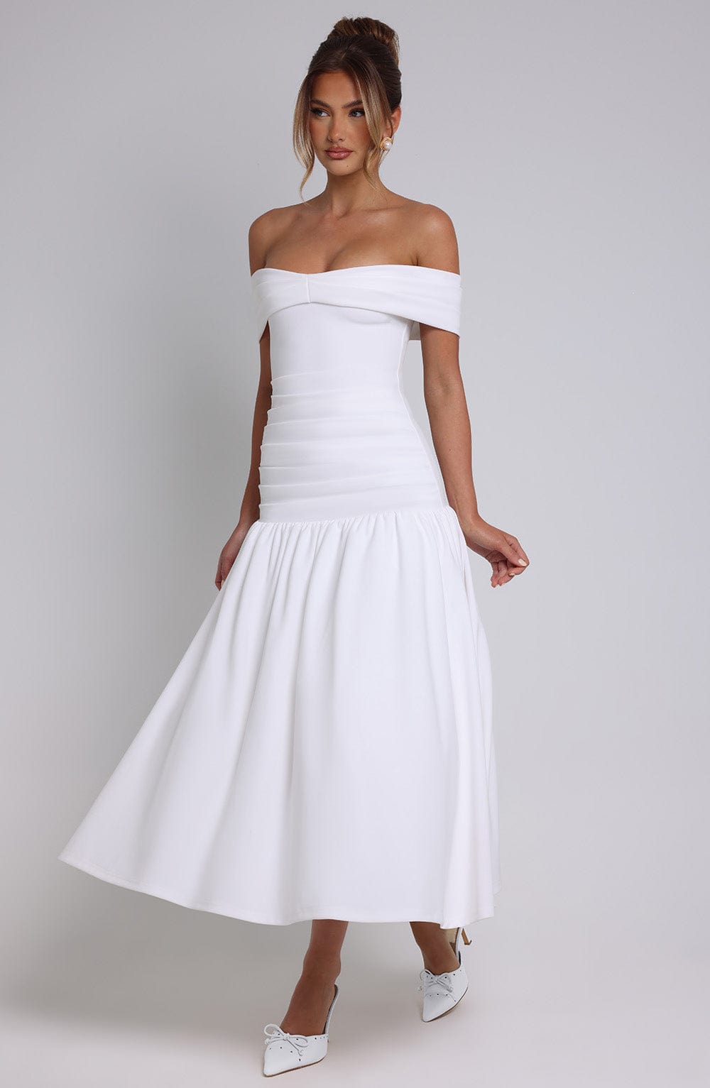 Yarari Midaxi Dress in Ivory by Clandour, product photo 6