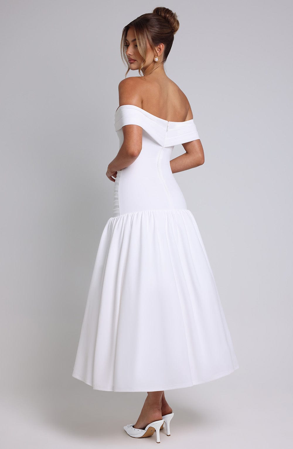 Yarari Midaxi Dress in Ivory by Clandour, product photo 7