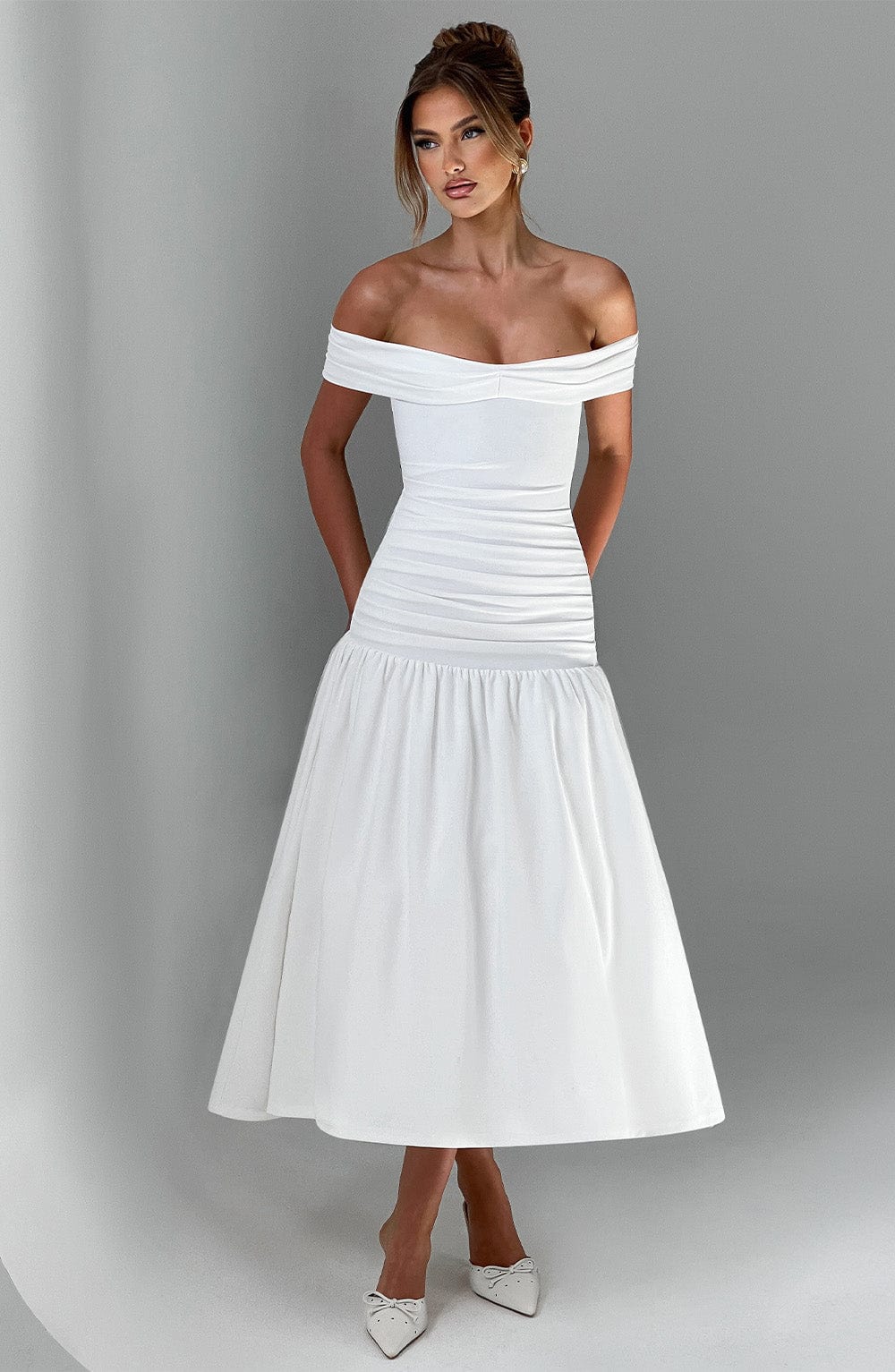 Yarari Midaxi Dress in Ivory by Clandour, product photo 8