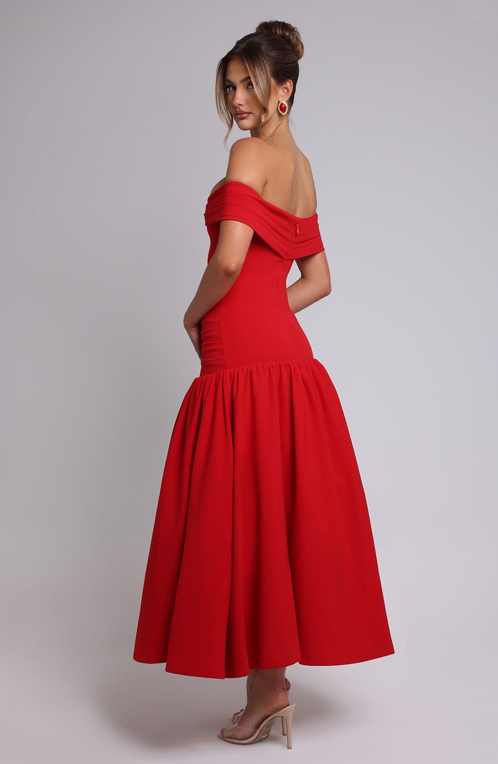 Yarari Midaxi Dress in Red by Clandour, product photo 3