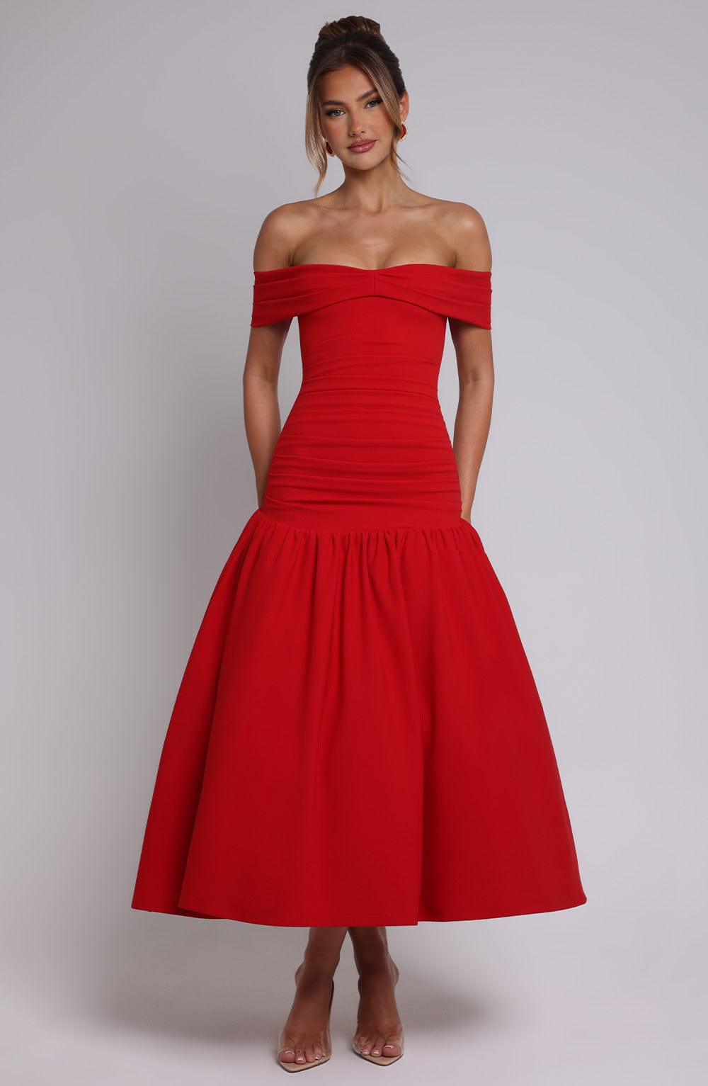 Yarari Midaxi Dress in Red by Clandour, product photo 6