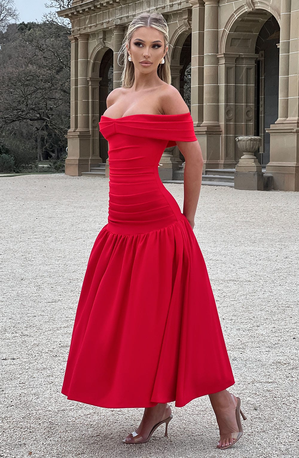 Yarari Midaxi Dress in Red by Clandour, product photo 8