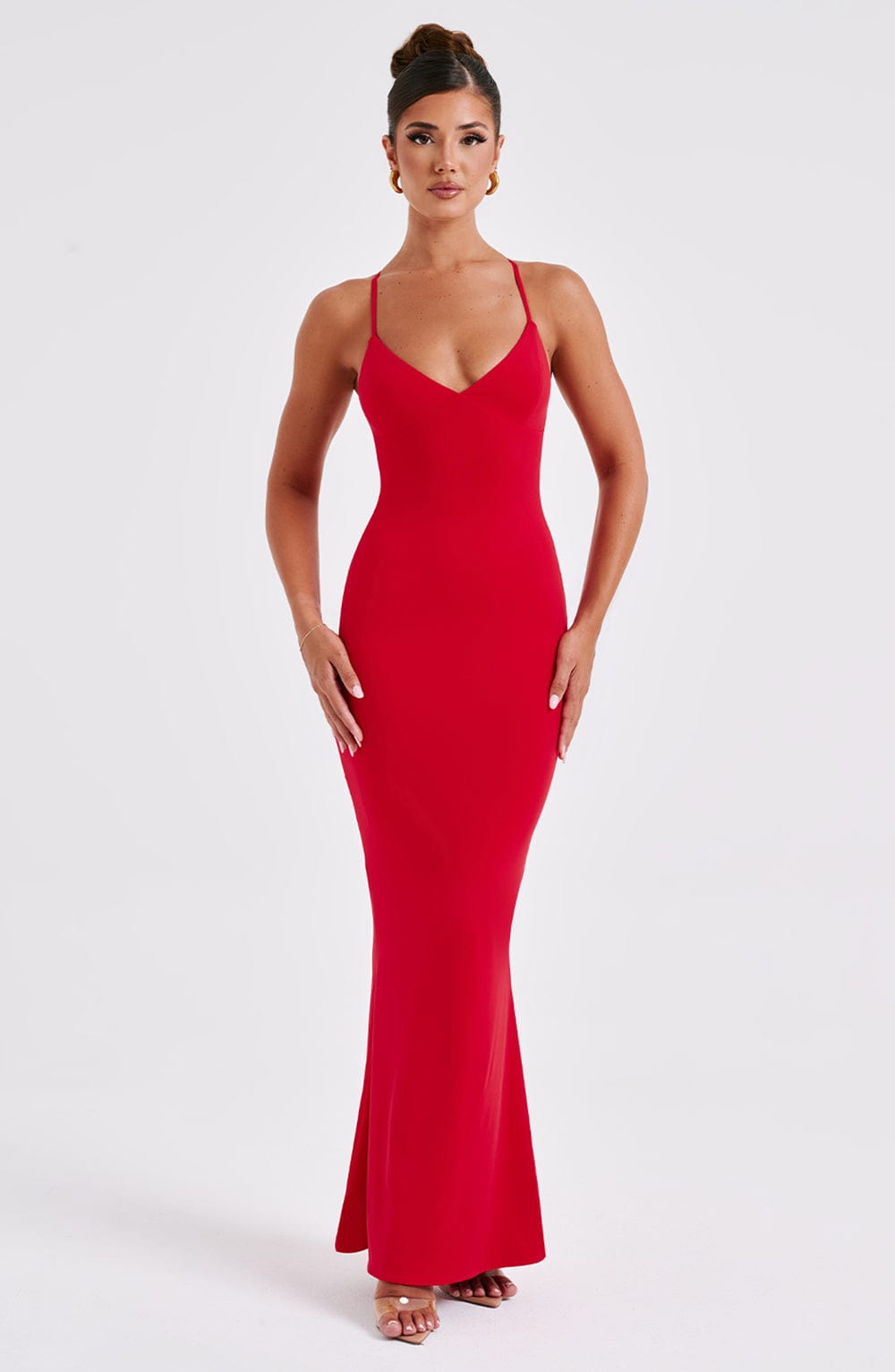 Zellaette Maxi Dress in Red by Clandour, product photo 8