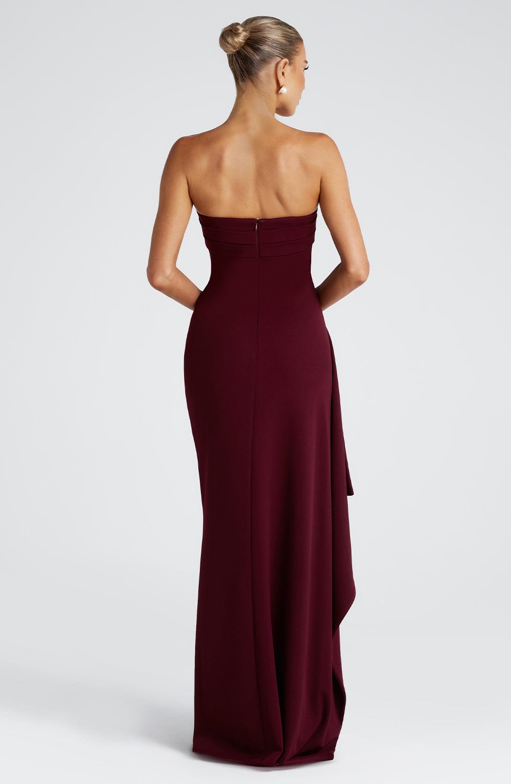 Zellaia Maxi Dress in Cherry Lacquer by Clandour, product photo 3