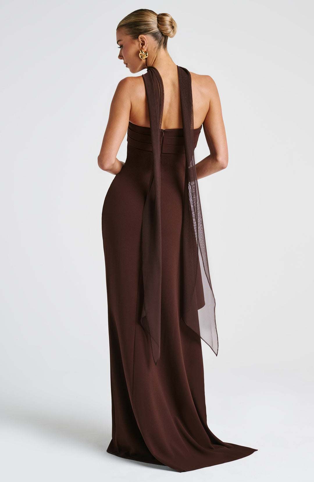 Zellaia Maxi Dress in Plum Brown by Clandour, product photo 4