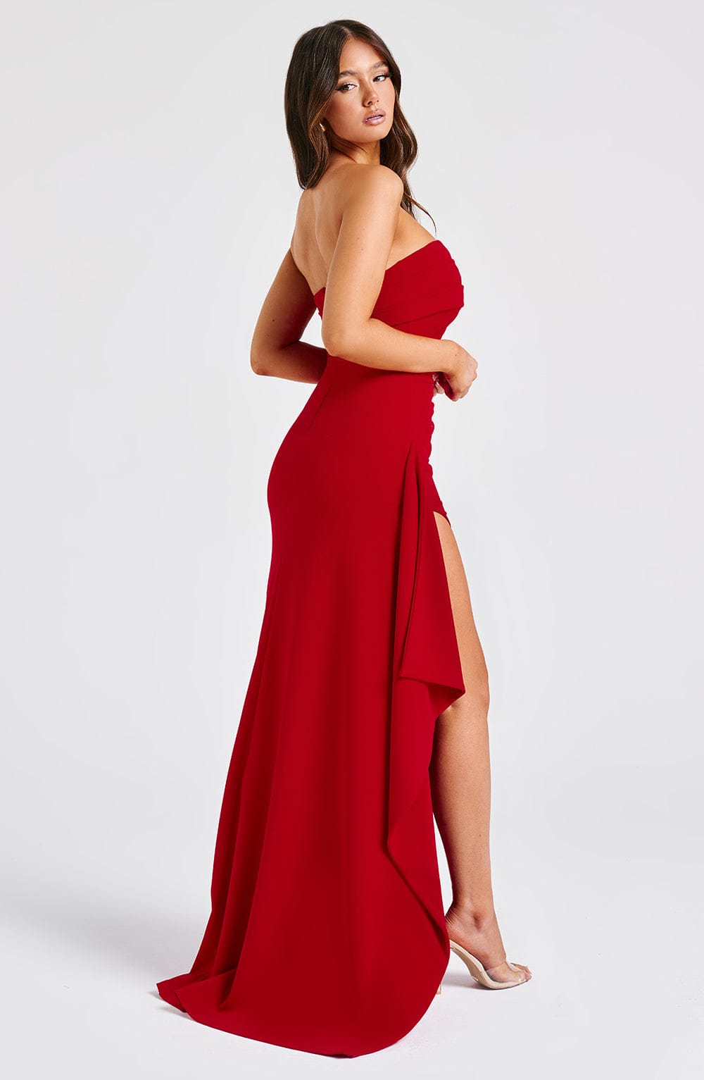 Zellaia Maxi Dress in Red by Clandour, product photo 5