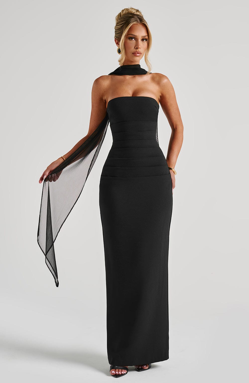 Zellaine Maxi Dress in Black by Clandour, product photo 2