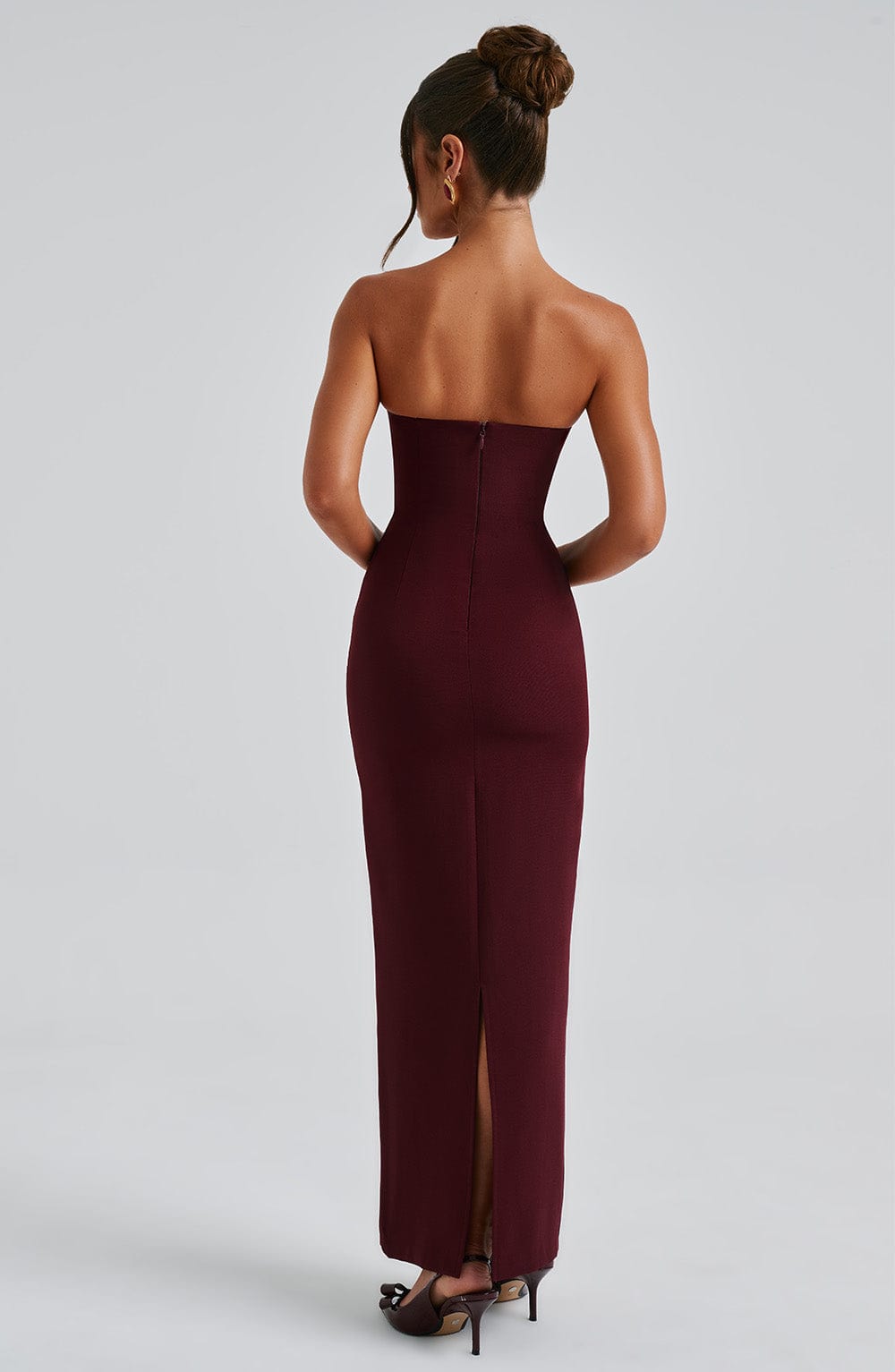 Zellaine Maxi Dress in Cherry Lacquer by Clandour, product photo 4