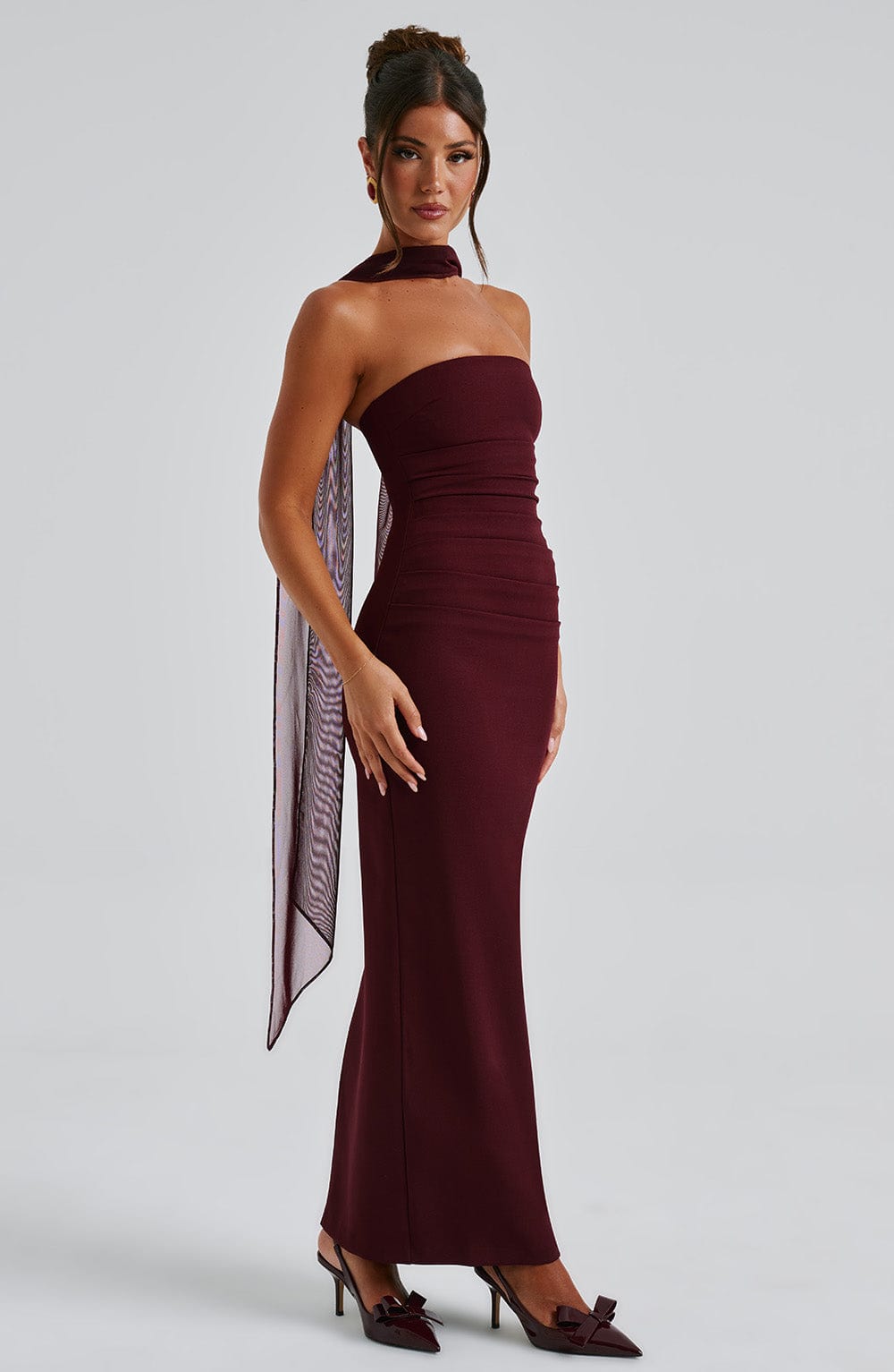 Zellaine Maxi Dress in Cherry Lacquer by Clandour, product photo 8