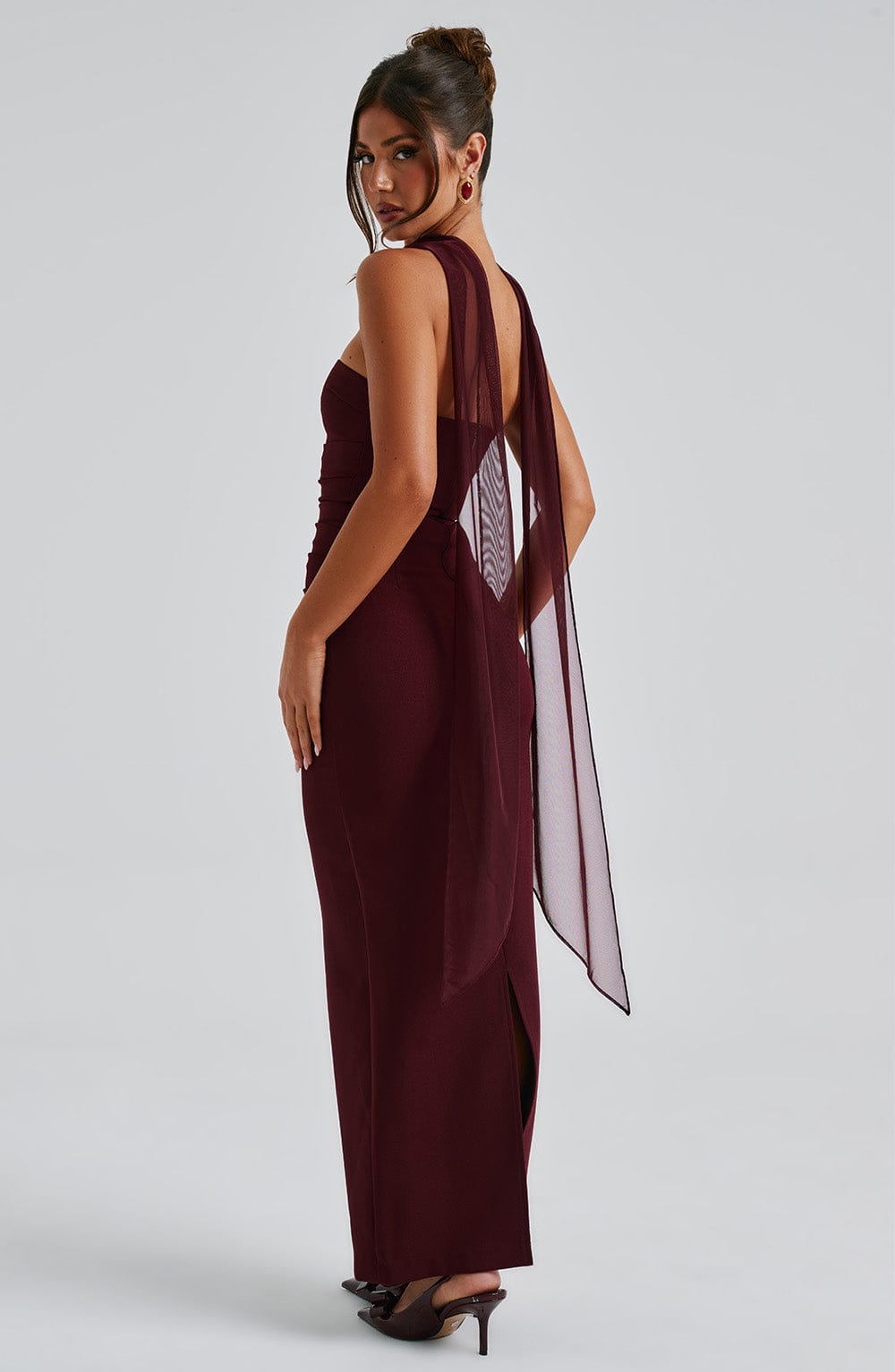 Zellaine Maxi Dress in Cherry Lacquer by Clandour, product photo 9