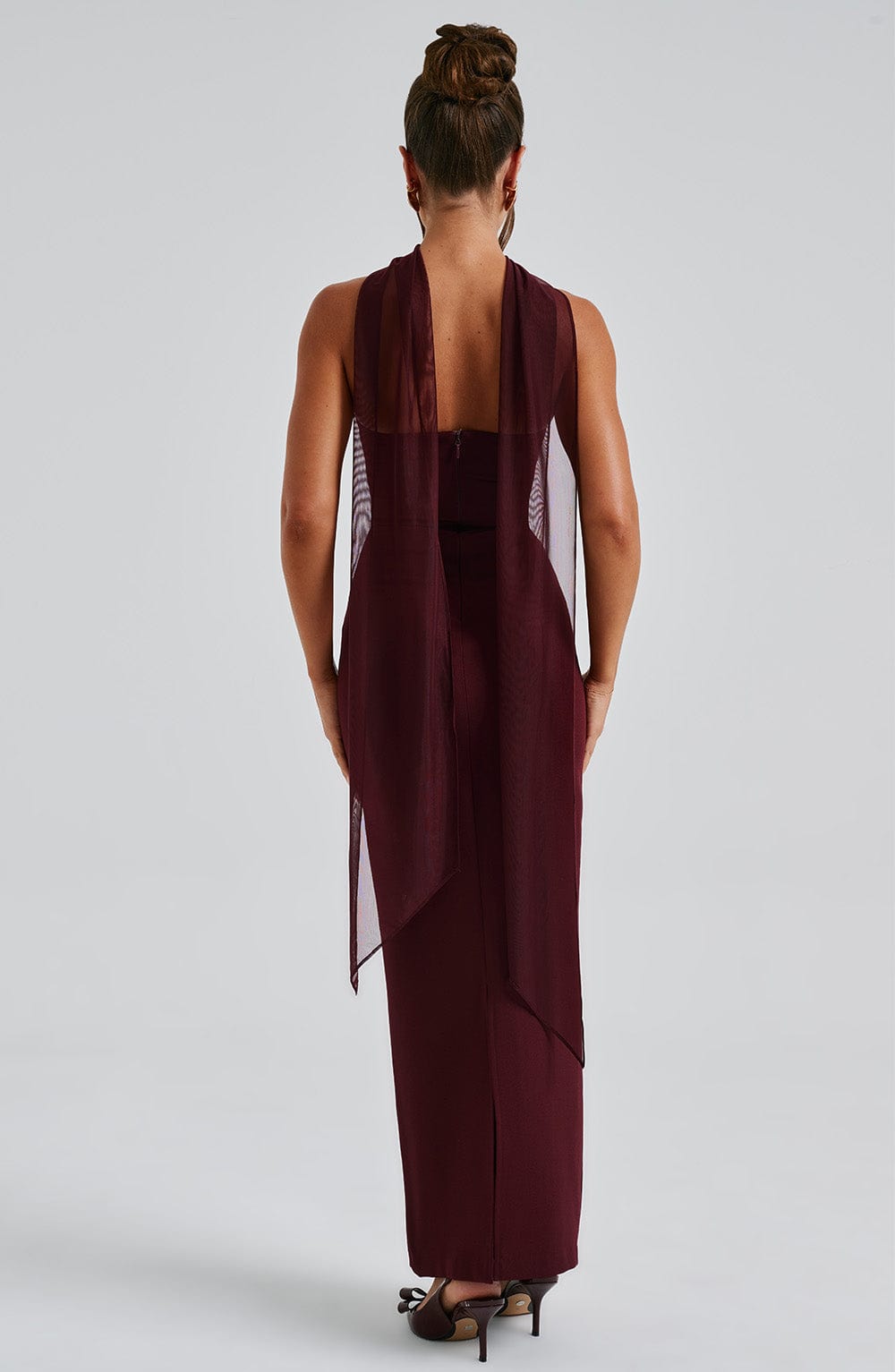 Zellaine Maxi Dress in Cherry Lacquer by Clandour, product photo 10