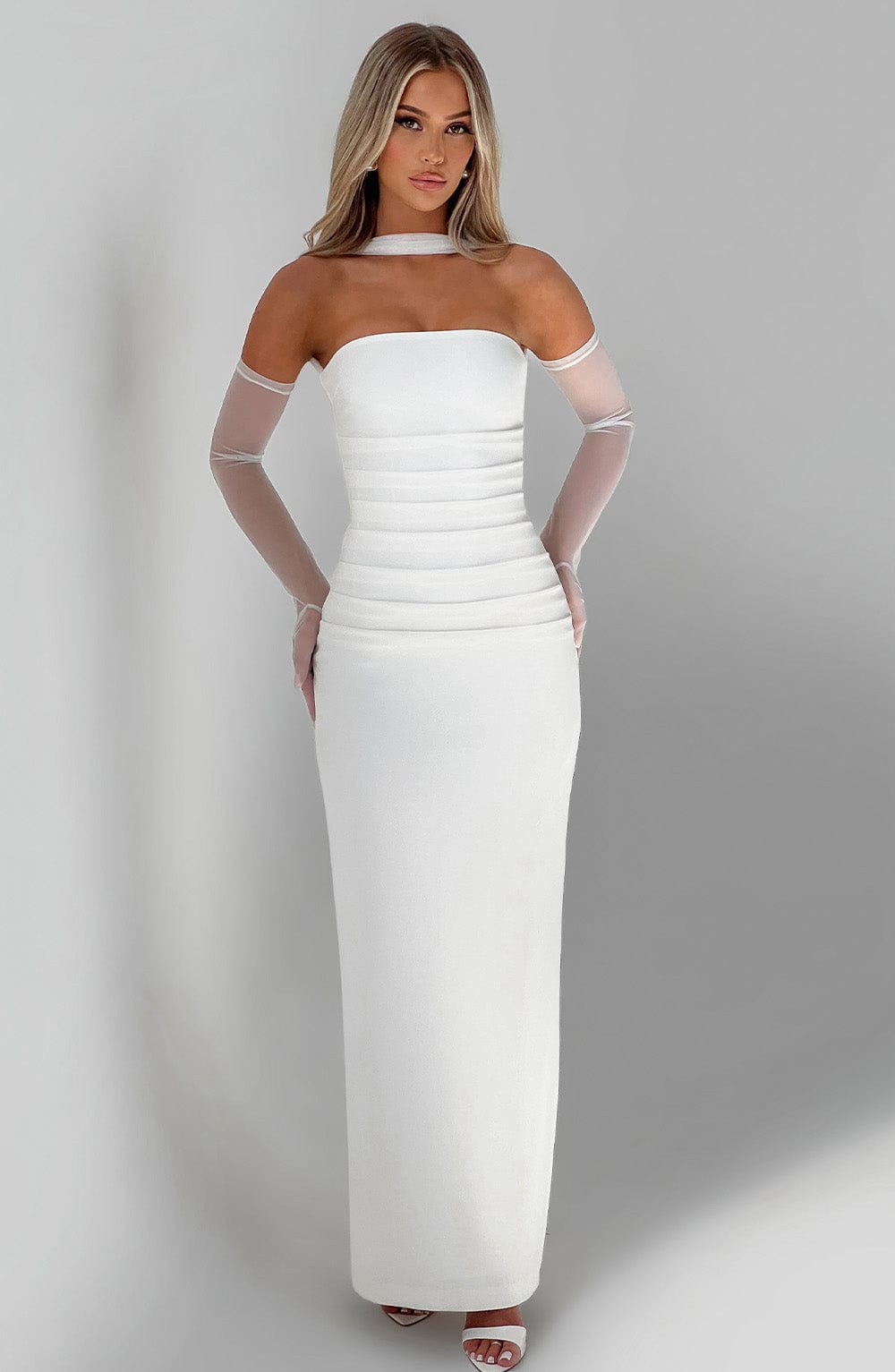 Zellaine Maxi Dress in Ivory by Clandour, product photo 5