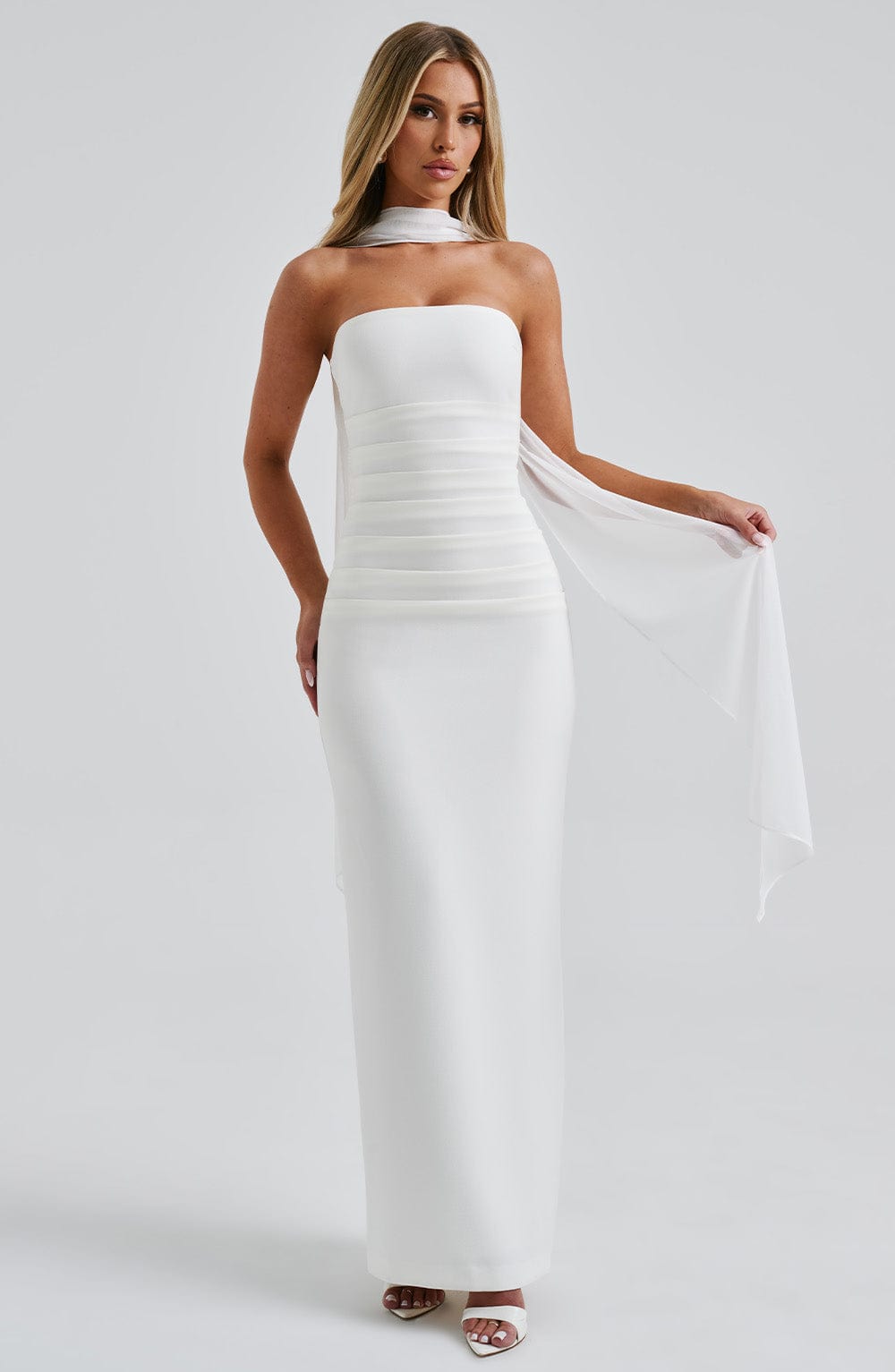 Zellaine Maxi Dress in Ivory by Clandour, product photo 7