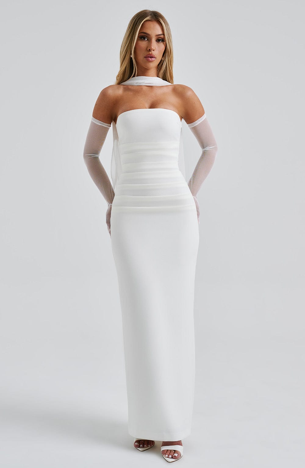 Zellaine Maxi Dress in Ivory by Clandour, product photo 8