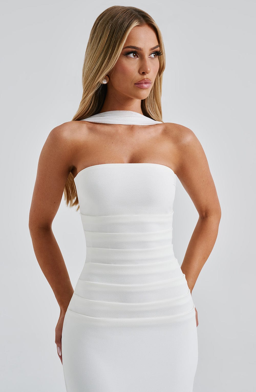 Zellaine Maxi Dress in Ivory by Clandour, product photo 9