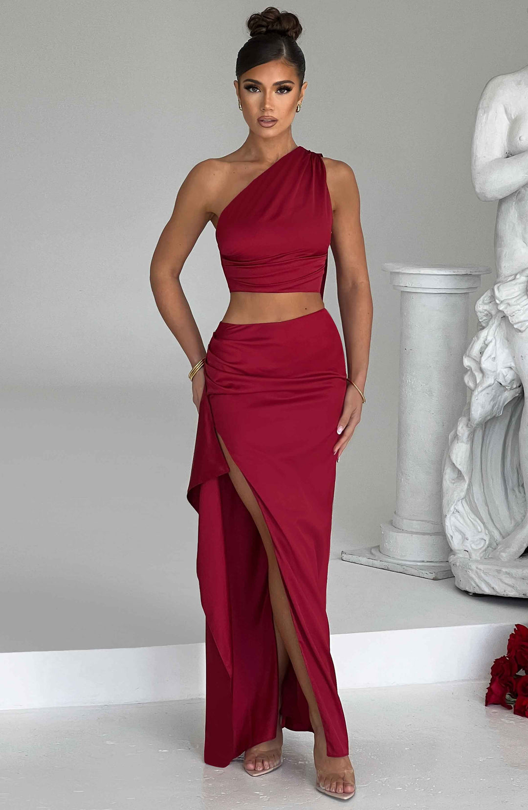 Zellalina Maxi Skirt in Wine by Clandour, product photo 1
