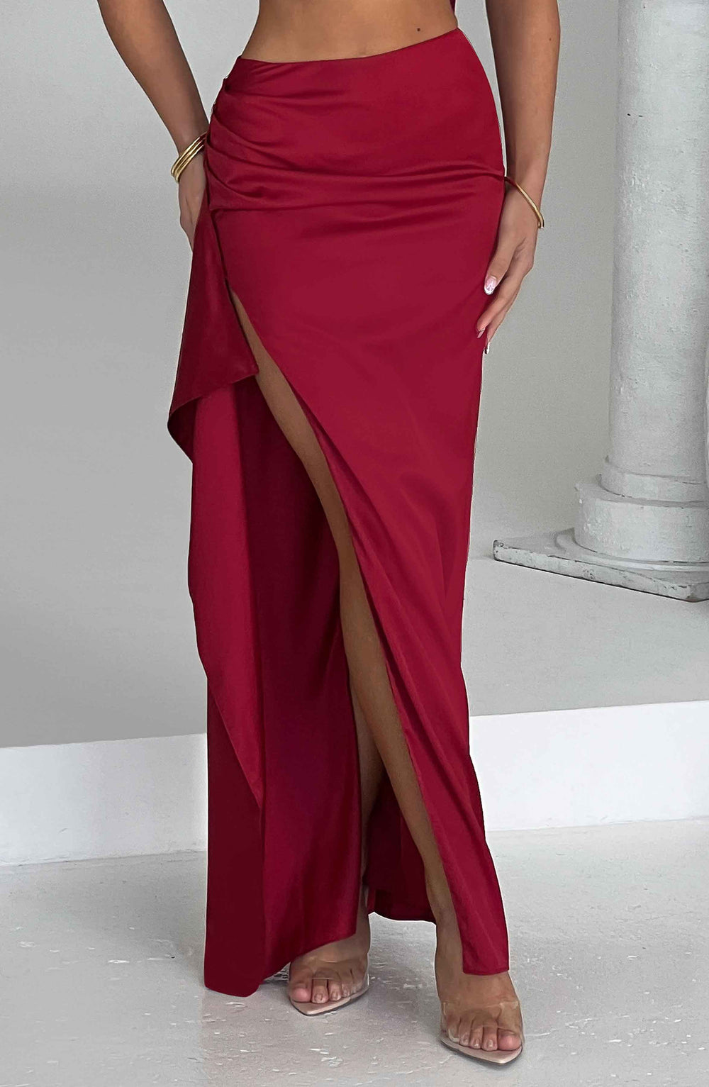Zellalina Maxi Skirt in Wine by Clandour, product photo 2