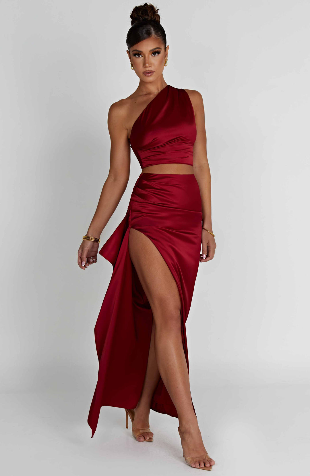 Zellalina Maxi Skirt in Wine by Clandour, product photo 3