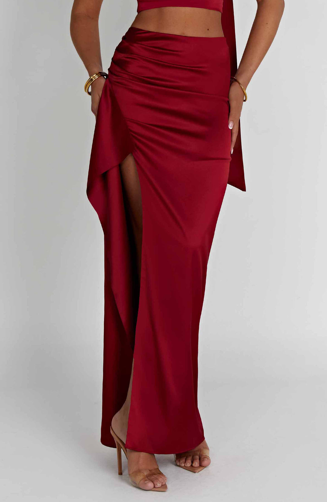 Zellalina Maxi Skirt in Wine by Clandour, product photo 5
