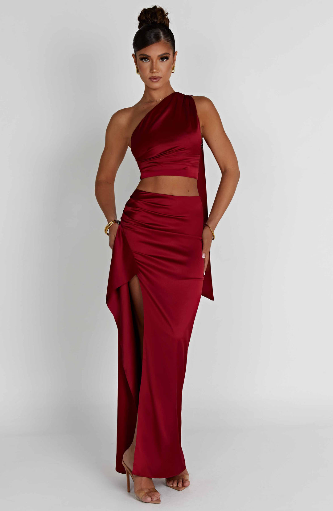 Zellalina Maxi Skirt in Wine by Clandour, product photo 10