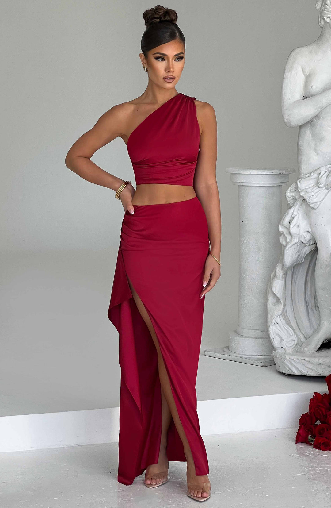 Zellalina Maxi Skirt in Wine by Clandour, product photo 17