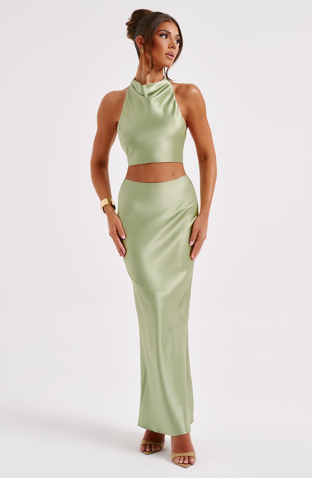 Zellaora Maxi Skirt in Khaki by Clandour, product photo 2