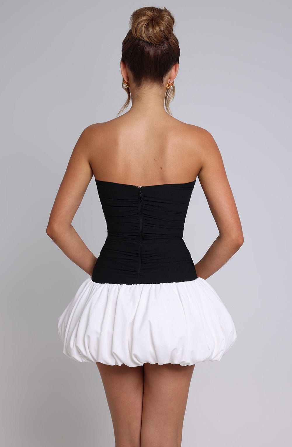 Zellara Mini Dress in Black/White by Clandour, product photo 3