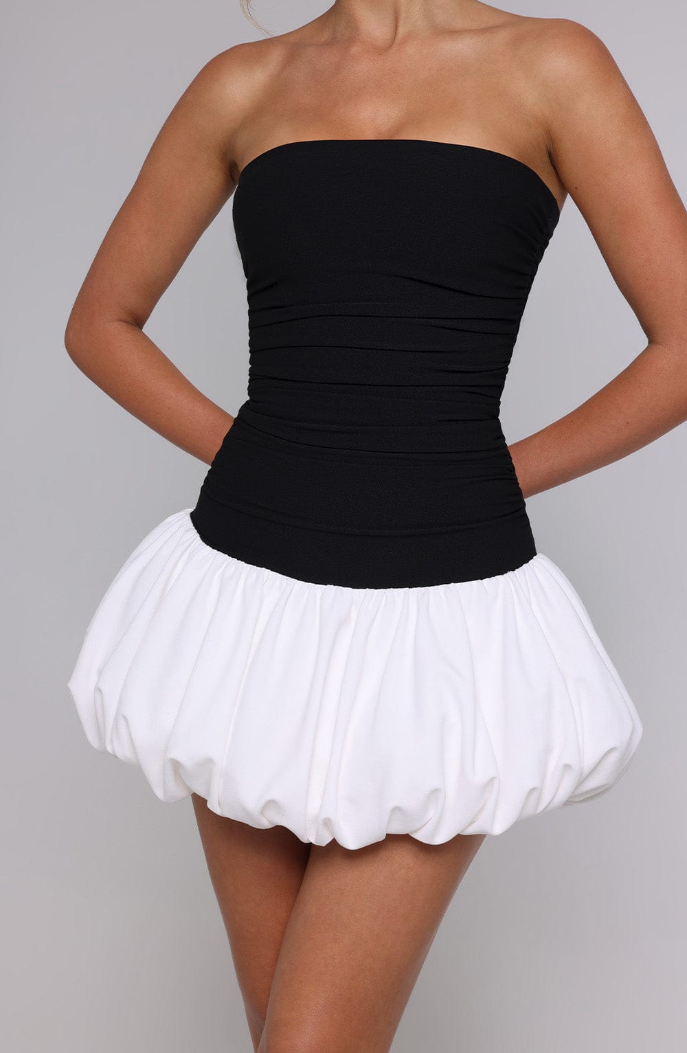 Zellara Mini Dress in Black/White by Clandour, product photo 8